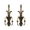 Pair of Giltwood 2/3 Light Wall Appliques