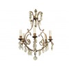 Gilt Iron and Glass 6-Light Chandelier