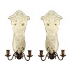 Pair of Etched Mirror Back Sconces