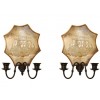 Pair of Mirrored Back 2-Arm Sconces