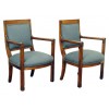 Pair of Fruitwood Upholstered Fauteuils