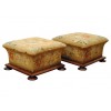 Pair of Walnut and Needlepoint Covered Footstools
