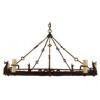 Wrought Iron 5-Light Decagonal Chandelier