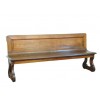 Carved and Paneled Oak Bench