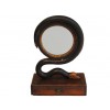 Walnut, Ebonized, and Giltwood Serpent Form Mirror