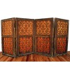 Four Panel Velvet and Silk Trimmed Upholstered Screen