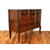 4-Drawer Mixed Veneers and Marble Top Commode