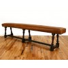 Walnut and Leather Upholstered Bench