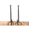 Pair of Wrought Steel Octagonal Andirons