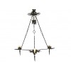Wrought Iron and Metal 4-Light, 3-Arm Chandelier