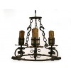 Wrought Iron 3-Light Chandelier with Seahorse Chain
