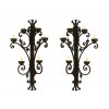 Pair of Large Wrought Iron, Formerly Gaslight, 6-Arm Sconces
