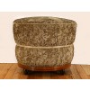 Oak and Ebonized Upholstered Poof