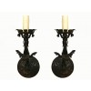 Pair of Wrought Iron Single Light Wall Sconces