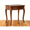 Small Walnut and Chestnut Leather Top 2-Drawer Side Table