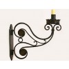 Pair of Wrought Iron Scroll Form and Brass Applied 1-Light Wall Appliques