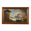 Oil on Canvas, Bay of Naples with Erupting Vesuvius
