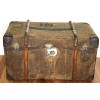 Leather, Canvas and Wood Bound Trunk