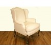 Mahogany and Painted Upholstered Wing Chair