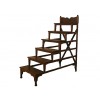 Set of Walnut and Pinewood Library Steps on Wheels