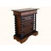 Walnut and Ebonized 4-Drawer Commodino