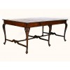 Mahogany 6-Leg Library Table with Unusual Double H-Form Stretchers