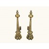 Pair of Brass Lion's Paw Andirons