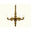 Large Carved Giltwood 6-Arm Chandelier