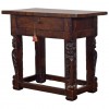 Carved Walnut 1-Drawer Center Table