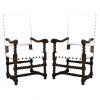 Pair of Walnut Upholstered Armchairs