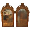 Pair of Walnut and Giltwood Mirrors