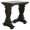 Dark Walnut Ornately Carved Low Side Table