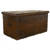 Walnut and Iron Bound Three Lock Trunk