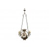 Wrought Iron and Tole Painted 2-Light Ship Chandelier