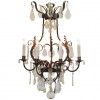 Gilt Iron & Glass 6-Light Chandelier