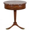 Osvaldo Borsani Side Table in Burl Walnut and Brass with Marble Top