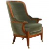 Fruitwood and Upholstered Bergere