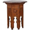 Octagonal Folding Table, Various Woods, Pewter Inlay