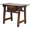 Pinewood Trestle Table with Large Iron Decoration