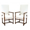 Pair of Walnut "Spool" Armchairs