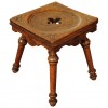 Carved Walnut Tabouret