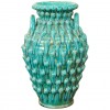 Blue Painted and Glazed Ceramic Handled Vase