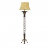 Patinated Wrought Iron and Metal Spiral Floor Lamp