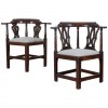 Near Pair of Walnut Corner Chairs