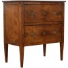 Light Walnut and Brass Bound 2-Drawer Commode