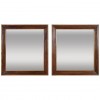 Pair of Walnut and Giltwood Wall Mirrors