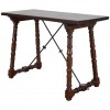 Walnut and Wrought Iron Table