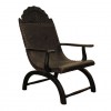 Hardwood and Leather Upholstered Armchair