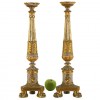 Pair of Giltwood and Grey Painted Candlesticks