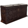 Leather Covered and Brass Decorated Traveling Chest